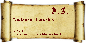 Mauterer Benedek névjegykártya