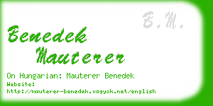 benedek mauterer business card